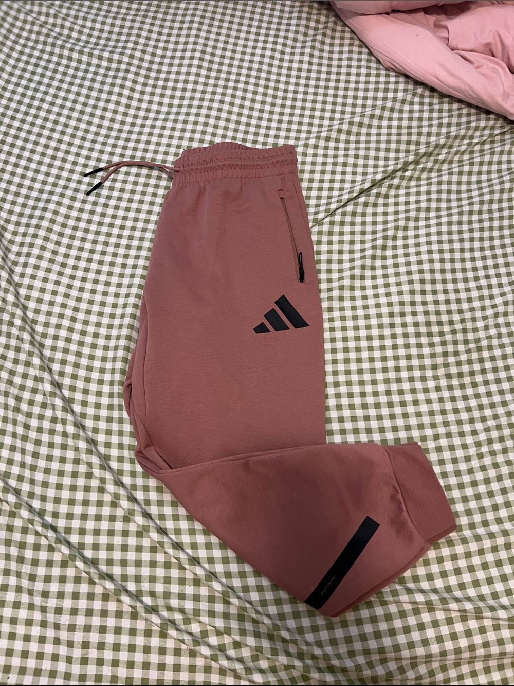 adidas Rose Mauve Track Jogger Pants with Black Logos